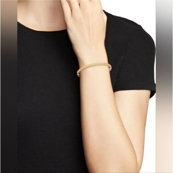 Authentic New Roberto Coin Diamond Symphony Princess Bangle In 18kt Yellow Gold - Picture 5 of 14
